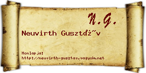 Neuvirth Gusztáv névjegykártya